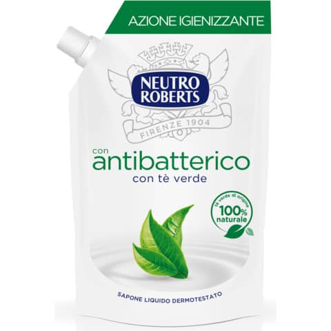 Sapone liquido - 400 ml Neutro Roberts Antibatterico - ecopouch 7-1143